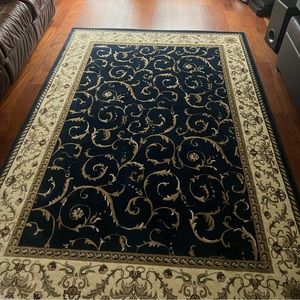 Brand new Navy Pesaro Blue 5'5" x 7'7" Area Rug.